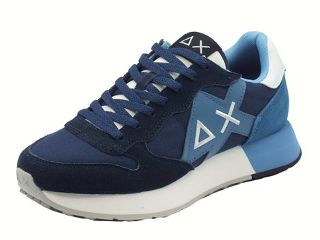 SUN68 SUN68 Z45113 Jaki Solid Navy Blue Scarpe Sportive per Uomo in nabuk e tessuto Navy Blue
