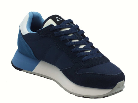 SUN68 SUN68 Z45113 Jaki Solid Navy Blue Scarpe Sportive per Uomo in nabuk e tessuto Navy Blue