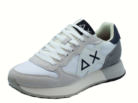 SUN68 SUN68 Z45113 Jaki Solid Bianco Scarpe Sportive per Uomo in nabuk e tessuto Bianco
