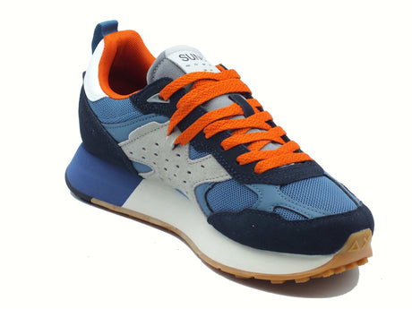 SUN68 SUN68 Z45116 Jaki Outdoor Avio Scuro Scarpe Sportive per Uomo in nabuk e tessuto Avio