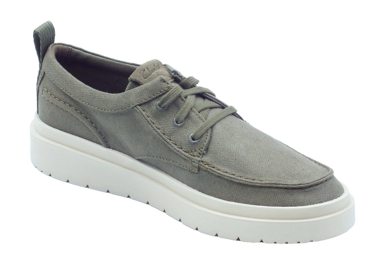 Clarks Clarks Scarpe Uomo Polden Moc Olive Canvas sintetico verde Olive