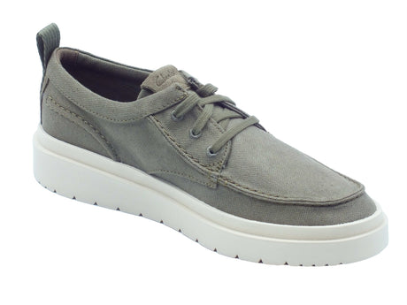 Clarks Clarks Scarpe Uomo Polden Moc Olive Canvas sintetico verde Olive