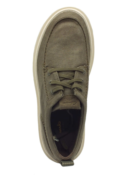 Clarks Clarks Scarpe Uomo Polden Moc Olive Canvas sintetico verde Olive
