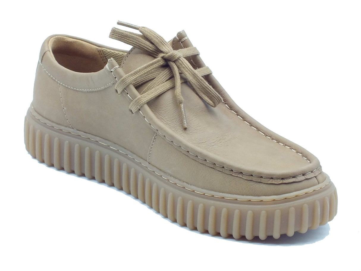 Clarks Clarks Scarpe Uomo Torhill Lo Darl Sand Lea pelle marrone Dark Sand Suede