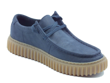 Clarks Clarks Scarpe Uomo Torhill Lo Navy Leather pelle blu Navy Leather