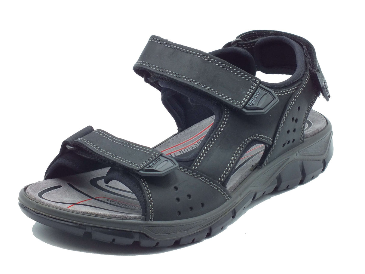 Igi&Co Igi&Co Sandali Uomo 1134900 Nabuk Ingrassato Nero pelle nero Nero