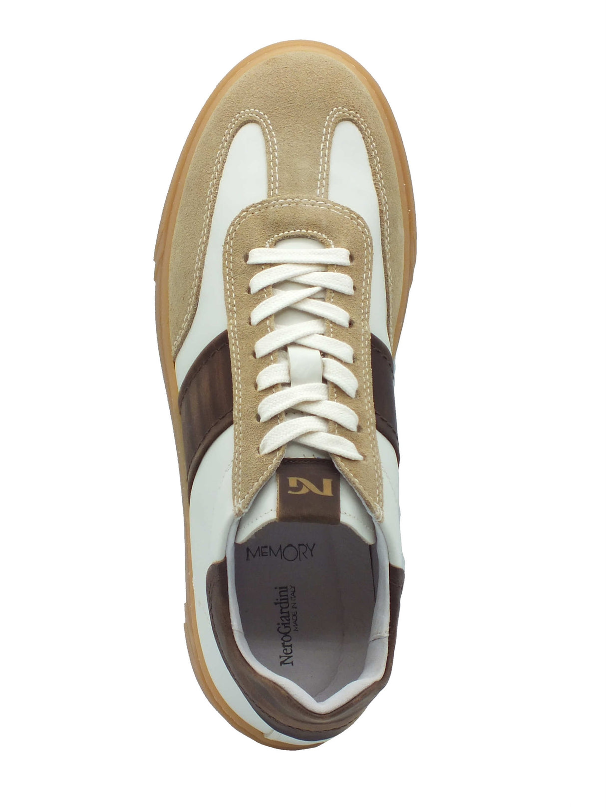 Nero Giardini Nero Giardini Sportive Uomo E601140U Velour nudo Sparta osso pelle beige Velour nudo