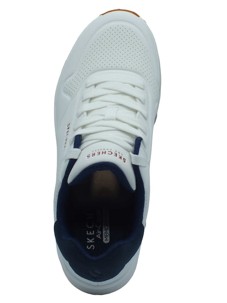 Skechers Skechers Sportive Uomo 183004 Uno Suited On Air White Navy Red pelle bianco Bianco