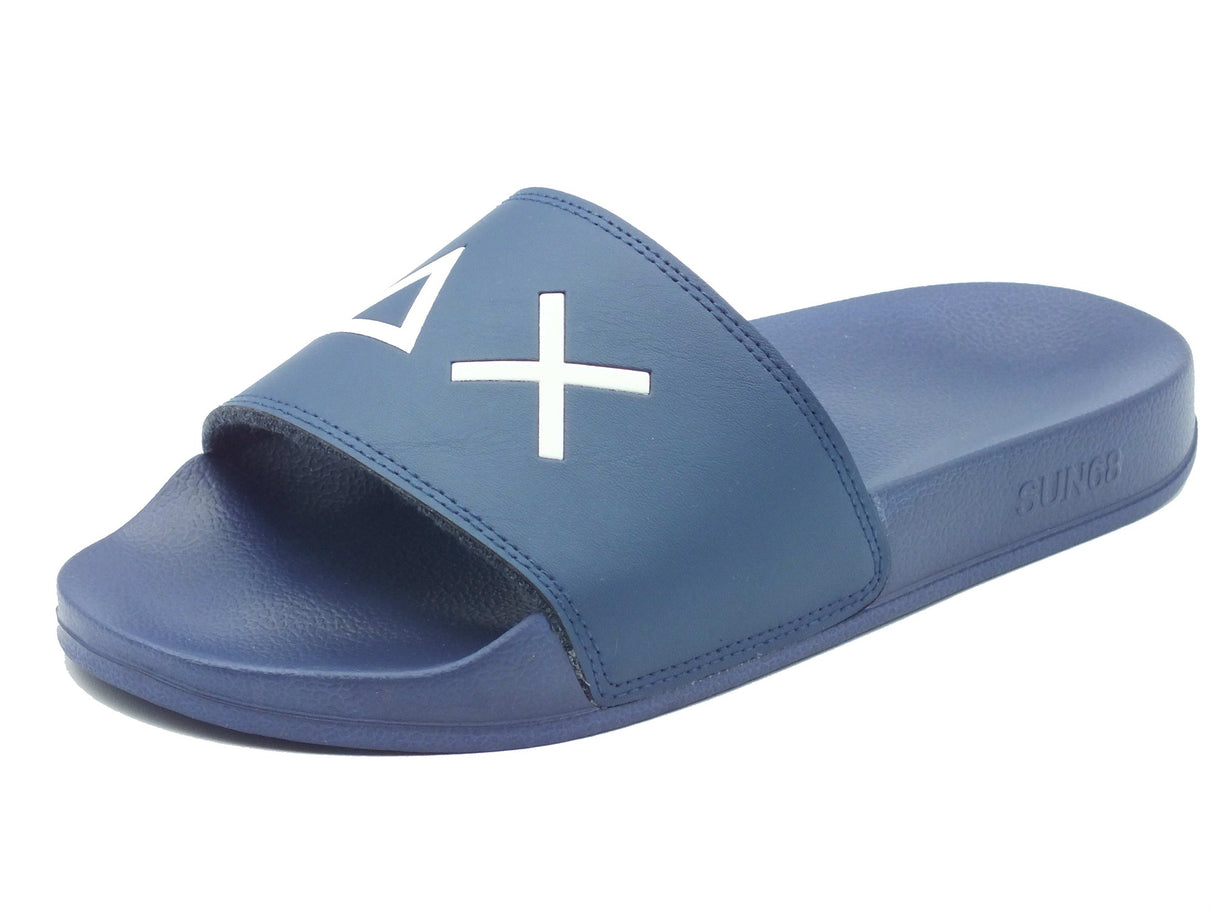 SUN68 SUN68 Ciabatte Uomo X36110 Slippers Logo Navy Blue gomma blu Navy Blue