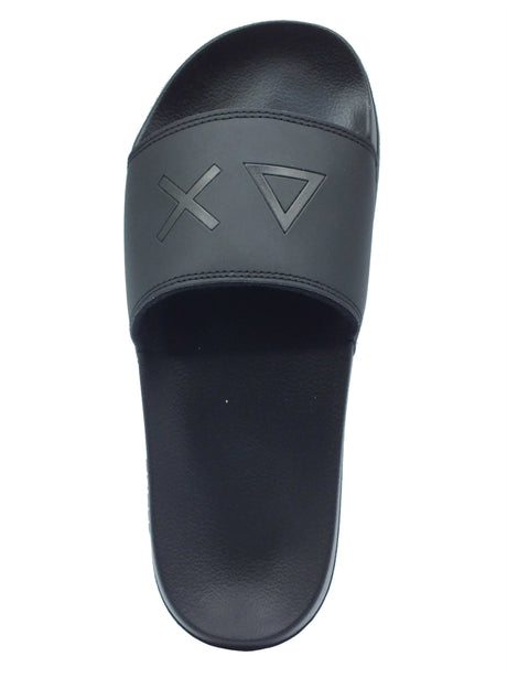 SUN68 SUN68 Ciabatte Uomo X36110 Slippers Logo Nero gomma nero Nero