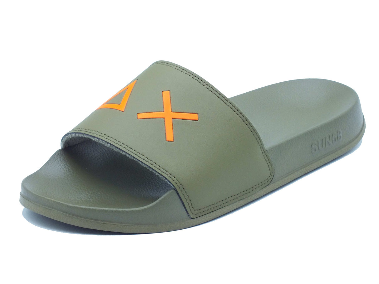 SUN68 SUN68 Ciabatte Uomo X36110 Slippers Logo Militare gomma verde Militare