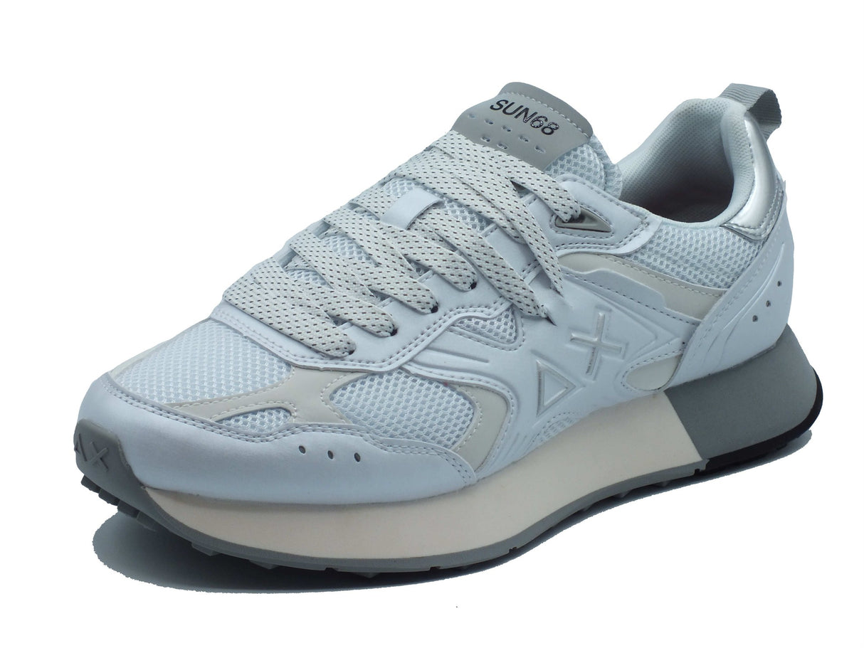 SUN68 SUN68 Sportive Uomo Z36119 Jaki Silver Mesh Bianco pelle bianco Bianco