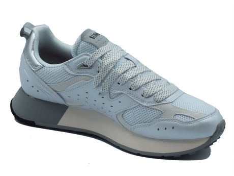SUN68 SUN68 Sportive Uomo Z36119 Jaki Silver Mesh Bianco pelle bianco Bianco