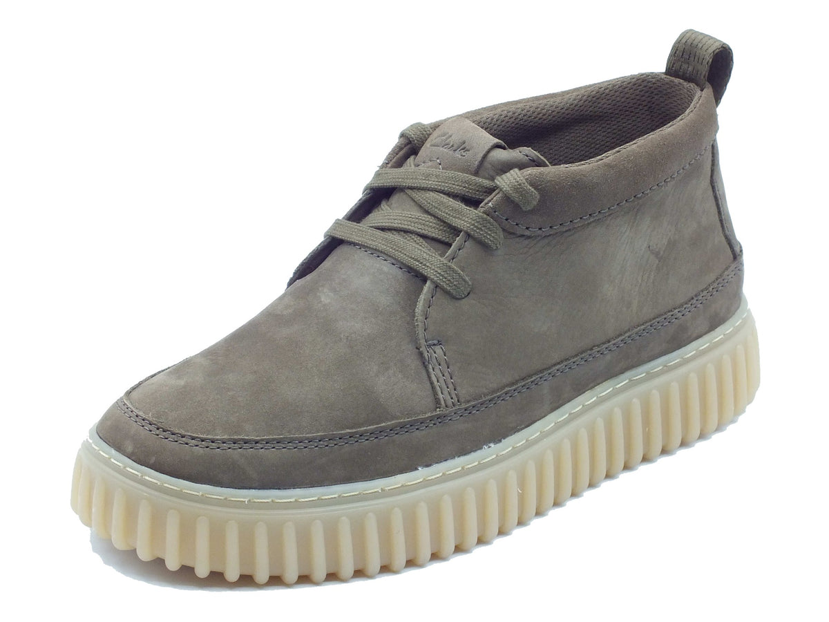 Clarks Clarks Scarponcini Uomo Torhill LaceHi Khaki pelle verde Khaki