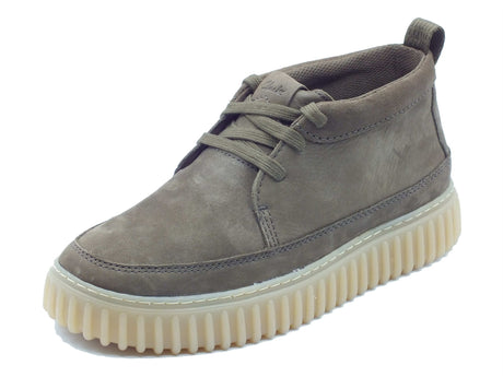 Clarks Clarks Scarponcini Uomo Torhill LaceHi Khaki pelle verde Khaki