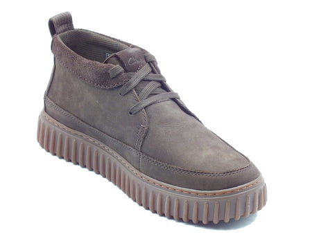 Clarks Clarks Scarponcini Uomo Torhill LaceHi Dark Brown pelle marrone Dark Brown