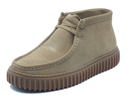 Clarks Clarks Scarpe Uomo Torhill Hi Dark Sand Suede pelle marrone Dark Sand Suede