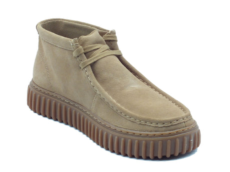 Clarks Clarks Scarpe Uomo Torhill Hi Dark Sand Suede pelle marrone Dark Sand Suede