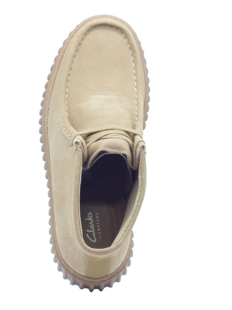 Clarks Clarks Scarpe Uomo Torhill Hi Dark Sand Suede pelle marrone Dark Sand Suede