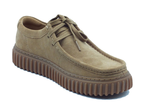 Clarks Clarks Scarpe Uomo Torhill Lo Dark Sand Suede pelle marrone Dark Sand Suede