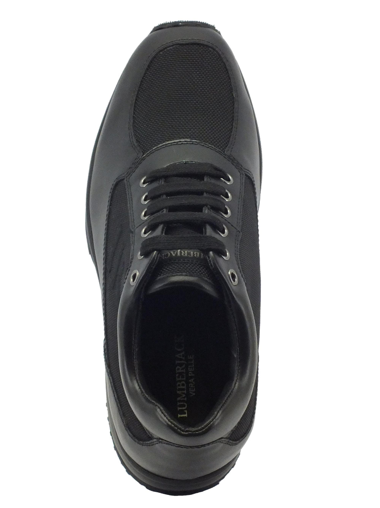 Lumberjack Scarpe per uomo Lumberjack in pelle nera con dettagli in tessuto Black