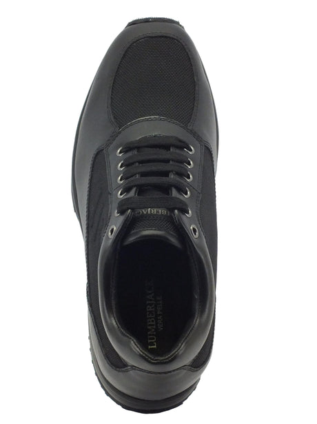 Lumberjack Scarpe per uomo Lumberjack in pelle nera con dettagli in tessuto Black