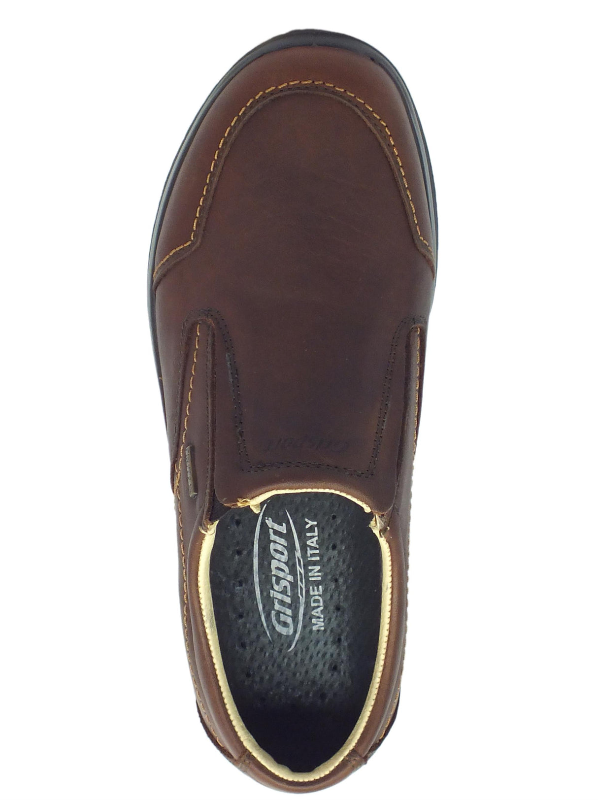Grisport Mocassini per uomo Grisport Active in pelle ingrassata testa di moro Wood oliato