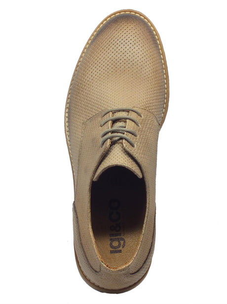 Igi&Co Scarpe elenganti Igi&Co per uomo in pelle microforata marrone spazzolata Opaco/Beige