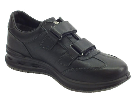 Grisport Scarpe Antistatiche Grisport Active in pelle nera con doppia chiusura a strappo Nero