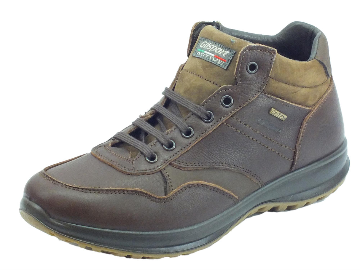 Grisport Scarponcino Grisport Active per uomo in pelle e nabuk ingrassato marrone antistatici antishock Wood Oliato