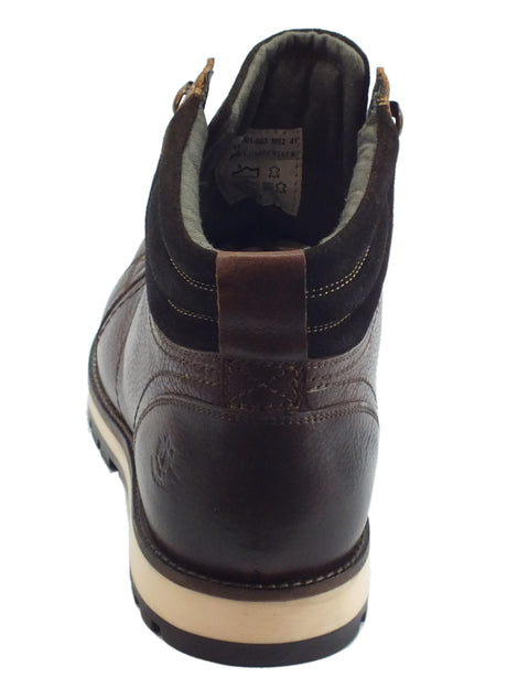 Lumberjack Lumberjack scarponcini uomo ROMAN in pelle testa di moro con colletto scamosciato Brown