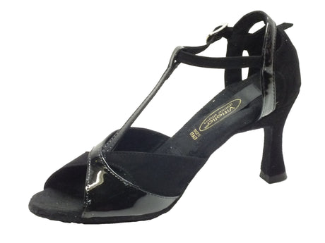 Vitiello dance shoes Scarpe da ballo Latino-Americano per donna in camoscio nero con tacco 70N Nero