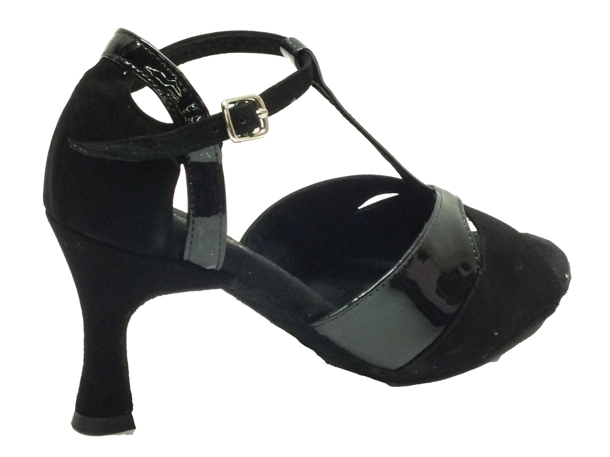 Vitiello dance shoes Scarpe da ballo Latino-Americano per donna in camoscio nero con tacco 70N Nero