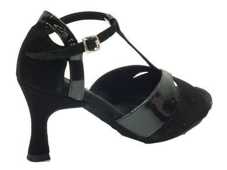 Vitiello dance shoes Scarpe da ballo Latino-Americano per donna in camoscio nero con tacco 70N Nero