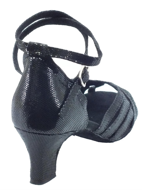 Vitiello dance shoes Scarpe da ballo latino americano per donna satinato nero tacco 50E Nero