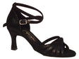 Vitiello dance shoes Scarpa da donna per ballo latino-americano incrociato satinato nero Nero