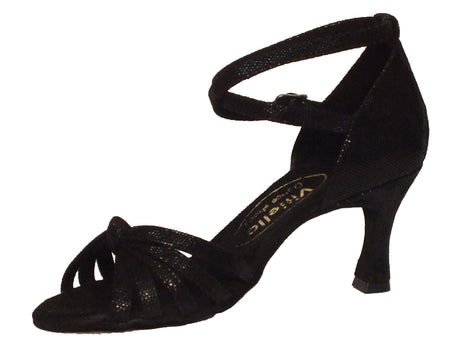 Vitiello dance shoes Scarpa da donna per ballo latino-americano incrociato satinato nero Nero