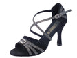 Vitiello dance shoes Scarpe da ballo donna per dnze latino-americane in camoscio nero tacco alto Nero