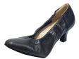 Vitiello dance shoes Scarpa da donna per ballo standard modello decoltè in nappa nera tacco 50R Nero
