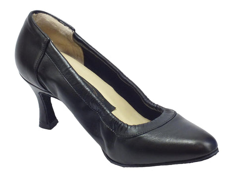 Vitiello dance shoes Scarpa da donna per ballo standard modello decoltè in nappa nera tacco 70N Nero