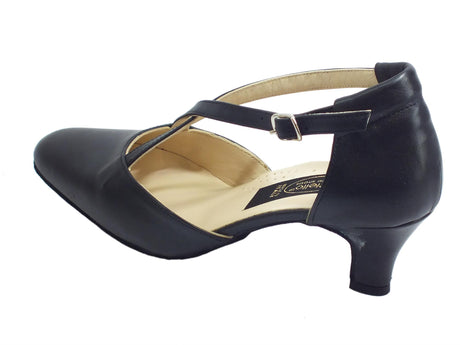 Vitiello dance shoes Scarpa da donna per ballo standard pelle colore nero tacco 50R Nero