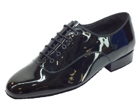 Vitiello dance shoes Scarpa da uomo per ballo standard in vernice nero Nero