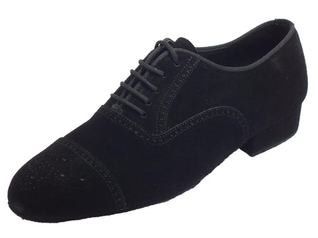 Vitiello dance shoes Scarpa da ballo per uomo in nabuk nero tacco 2cm Nero