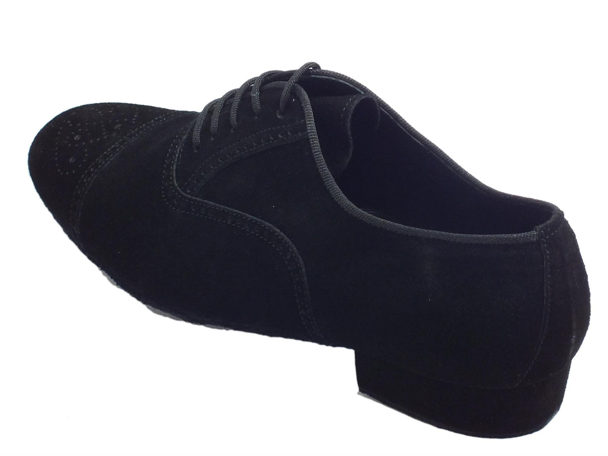Vitiello dance shoes Scarpa da ballo per uomo in nabuk nero tacco 2cm Nero