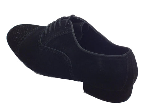 Vitiello dance shoes Scarpa da ballo per uomo in nabuk nero tacco 2cm Nero