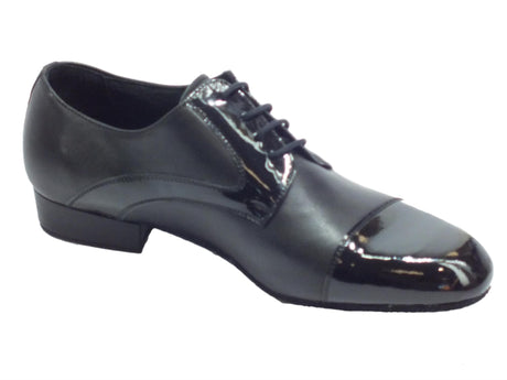 Vitiello dance shoes Scarpa da uomo per ballo standard in nappa e verniciato colore nero Nero