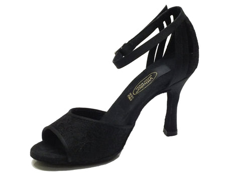 Vitiello dance shoes Scarpa da donna per ballo tango in macramè nero nero